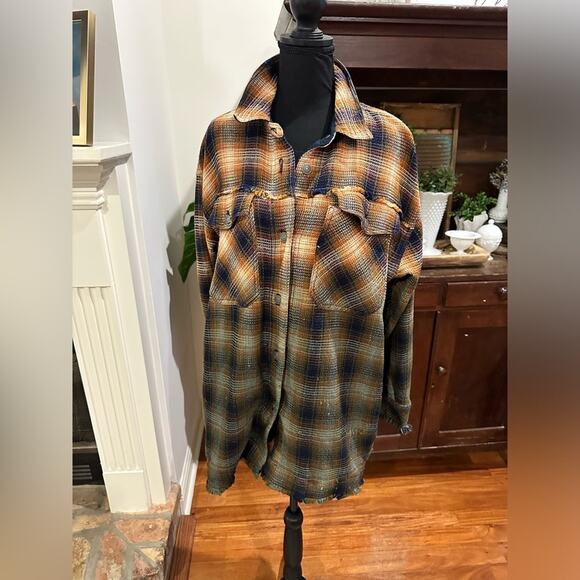 Free People Anneli Plaid Shirt Jacket - Picture 2 of 12